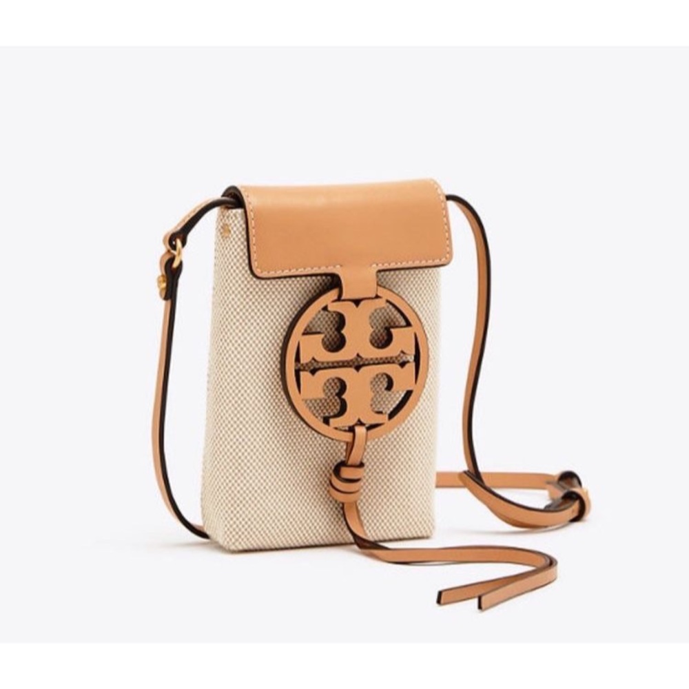 Tory Burch Miller Canvas Cross Body Natural